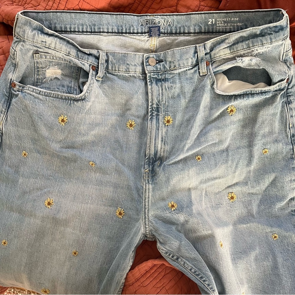 Arizona Light Blue Embroidered Jeans